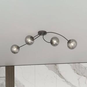 EMIBIG LIGHTING Plafoniera Vibra, grigio fumo/nero, lunghezza 110 cm, a 4 luci