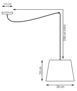 EMIBIG LIGHTING Lampada a sospensione Ascot, beige, Ø 38 cm, tessuto, decentrata