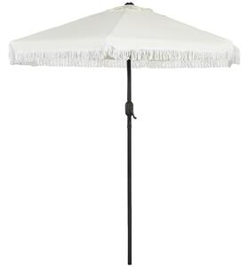 Ombrellone da Giardino 2.3x2.2m Inclinabile con Palo Centrale e Manovella Crema