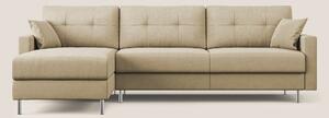 Megan divano letto angolare in microfibra smacchiabile T11 beige