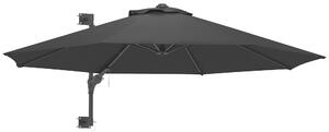 Ombrellone da Giardino da Parete Ø2,92x1,23 m Girevole a 180° con Manovella e 8 Stecche Grigio