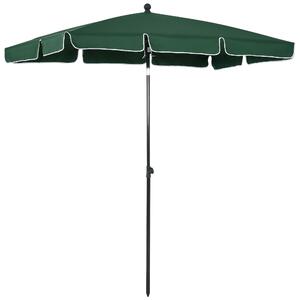 Ombrellone da Giardino Rettangolare 2x2.4 m Palo in Alluminio Verde e Nero