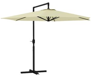 Ombrellone da Giardino Decentrato 3x2.5 m con Base a Croce e Apertura a Manovella Beige