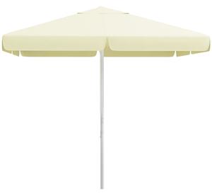Ombrellone da Giardino da 248x248x250 cm in Alluminio Metallo e Poliestere Bianco Beige