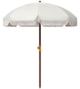 Ombrellone da Giardino Spiaggia Ø1,9x2,1m con Protezione UV40+ e Borsa di Trasporto Crema