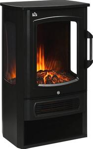 Caminetto elettrico con effetto fiamma realistico e potenza di riscaldamento 1000/2000 W per interni, ventola silenziosa, vista panoramica