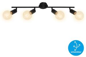 Lampada da soffitto faretto da soffitto orientabile girevole 4xE27 60W nero metallo Briloner