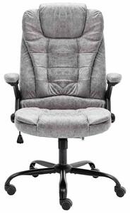 VidaXL Sedia da ufficio grigio chiaro effetto scamosciato