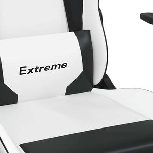 VidaXL Sedia da gioco con poggiapiedi in ecopelle bianca e nera