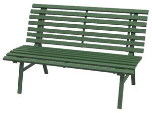 Panchina da Esterno in Alluminio a 2 Posti a Doghe 123x67x79cm Verde