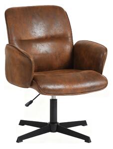 Meubles Cosy: sedia girevole ergonomica regolabile con braccioli effetto pelle scamosciata – THOMASINA