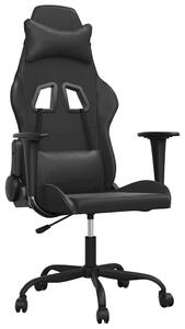 Sedia da gaming vidaXL con funzione massaggio, in Pelle finta nera