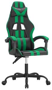 VidaXL Sedia da gioco girevole in Pelle finta nera e verde