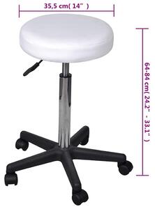 VidaXL Sgabelli da ufficio, 2 pezzi, bianco, 35,5 x 84 cm, ecopelle