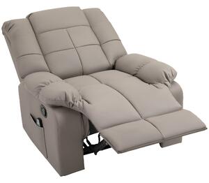 Poltrona Relax con 8 Punti Massaggio e Reclinazione a 165° 94x99x99 cm in Similpelle Grigio