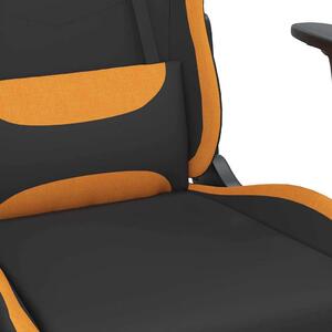 Sedia da gaming vidaXL con funzione massaggio e poggiapiedi, tessuto nero e arancione
