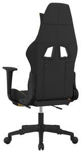 Sedia da gaming vidaXL con funzione massaggio e poggiapiedi, tessuto nero e giallo