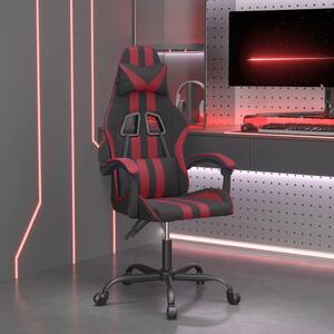 VidaXL Sedia da gioco girevole in ecopelle nera e rosso vino