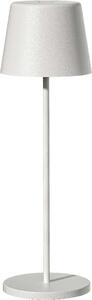 Lampada da tavolo touch a batteria in alluminio bianco LED KELLY WHITE bianco dimmerabile H38cm