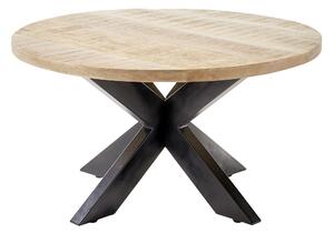 Tavolino - Legno di mango - Ø 80 cm - Struttura in metallo