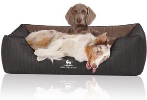 Cuccia per cani Outback in Pelle finta trapuntata al laser XXL nero-marrone