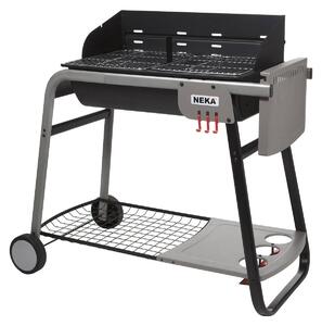 Barbecue a carbone con ruote, dimensioni 120 x 58,5 x 95 cm, colore nero/grigio
