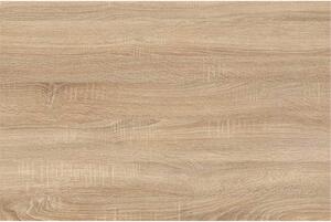 Scrivania da ufficio regolabile in altezza, colore bianco, piano in legno impiallacciato effetto noce, dimensioni 160x80 cm