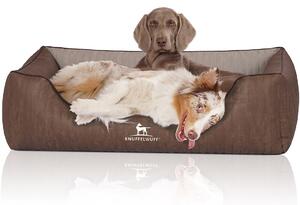Cuccia ortopedica per cani Outlander in Pelle finta trapuntata al laser XXL marrone-grigio