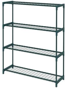 Scaffale Porta Piante a 4 Livelli da Esterno e Interno 88x28x107cm in Acciaio Verde