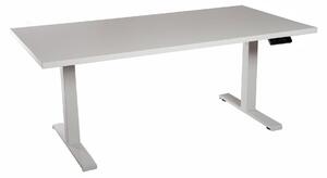Scrivania da ufficio regolabile in altezza, colore bianco. Piano del tavolo: resina melaminica, dimensioni 160x80 cm