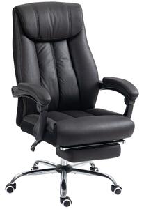 Sedia da Ufficio Presidenziale con Poggiapiedi 66x70x111-119 cm Rivestimento in Microfibra Nero