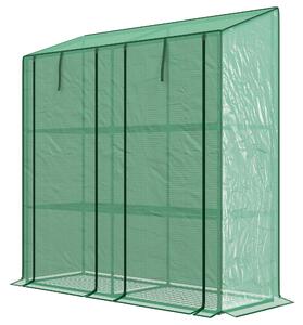 Serra da Giardino 6 Mensole e 2 Porte Avvolgibili 143x46x151cm Copertura in PE Verde