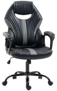 Sedia da Gaming Ergonomica 63x68x105-113cm in Similpelle Nero e Grigio