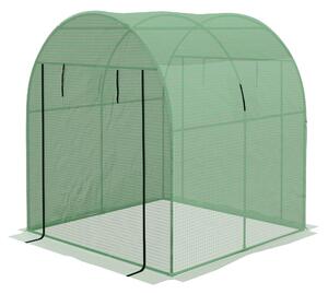 Serra a Tunnel per Orto con Porte Avvolgibili e Finestre 1,8x1,8x2m in Acciaio e PE Anti UV Verde