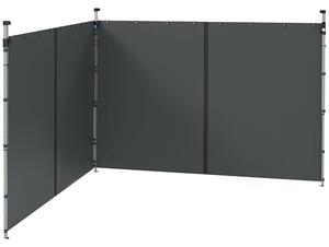 Set 2 Pareti Laterali per Gazebo 3x3m e 3x6m 295x195 cm in Tessuto Oxford Grigio Scuro