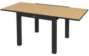 Tavolo da Giardino Allungabile per 4-6 Persone 81/162x80x75 cm in Alluminio con Piano a Doghe Giallo