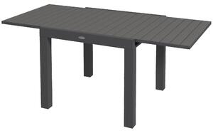 Tavolo da Giardino Allungabile per 4-6 Persone 81/162x80x75 cm in Alluminio con Piano a Doghe Grigio