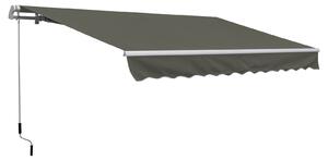 Tenda da Sole per Esterno Avvolgibile a Bracci 350x250 cm con Apertura a Manovella Grigio