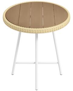 Tavolino da Giardino Moderno 50x50x55 cm in Rattan e Acciaio Nero