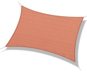 Tenda a Vela Rettangolare Resistente ai Raggi UV con Corda 4x6 m in PE e Acciaio Inox Rossa