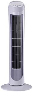 Ventilatore a Torre Oscillante da 45W a 3 Velocità 27x27x75 cm in ABS Bianco