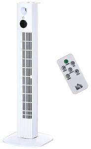 Ventilatore a Torre 45W a 3 Modalità e 3 Velocità con Timer da 12h 31.5x31.5x96 cm in ABS Bianco