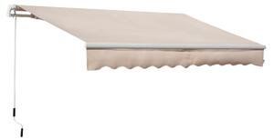 Tenda da Sole per Esterno a Bracci Avvolgibile 295x200 cm con Apertura a Manovella Beige