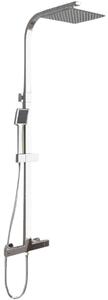 Set Colonna Doccia H80/120 cm Soffione Doccia e Laccio in Acciaio Inox Cromato