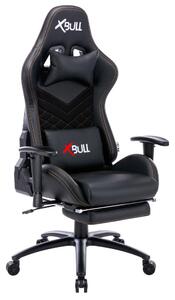 Sedia Gaming da Ufficio 68x55x129/139 cm con Poggiapiedi e Supporto Lombare Nera
