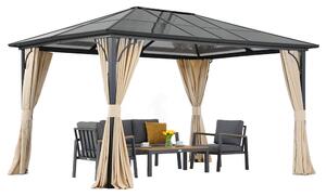 Gazebo moderno da giardino Santiago 4x4m con tende Garden Point beige