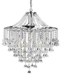 Dorchester 5lt pendant - metallo cromato e cristallo trasparente