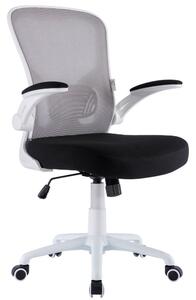 Sedia Operativa da Ufficio 62x63x105 cm Ergonomica con Braccioli Pieghevoli Bianco