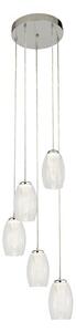 Cyclone 5lt multi-drop pendant - metallo cromato e vetro