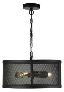 Fishnet 3lt pendant - metallo nero opaco e paralume in rete